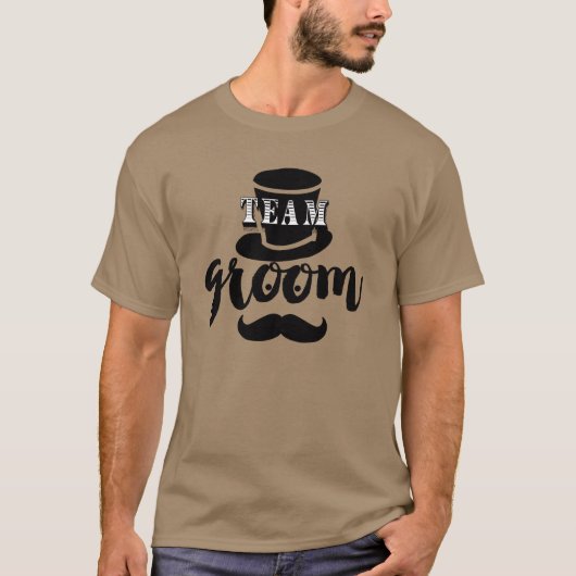 T-shirt Chemise Équipe Marié Chapeau Haut-de-forme Moustac (Devant)