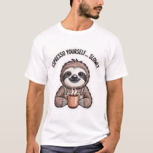 T-shirt Chemise Espresso Vous Même Lentement   Sloth Drôle