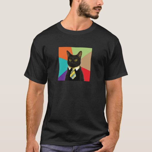 T-shirt Chemise faite sur commande de chat d'affaires (Devant)