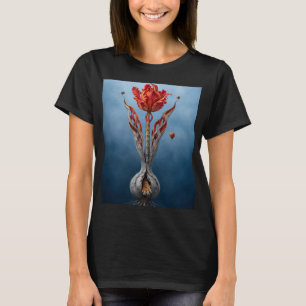 T-shirt Chemise fantaisiste surréaliste à motif de tulipe