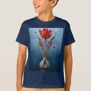 T-shirt Chemise fantaisiste surréaliste à motif de tulipe