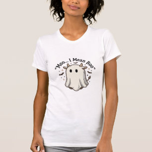 T-shirt Chemise fantôme de vache mignonne Halloween Meugle