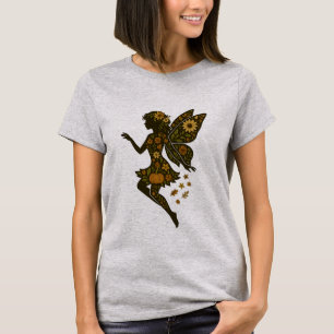 T-shirt Chemise Fée Automne - Citrouille Floral Fairycore