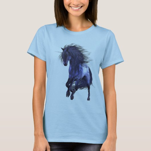 T-shirt Chemise femme Unicorn Bleue (Devant)