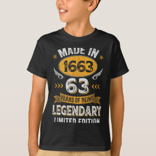 T-shirt Chemise Femme Vintage 1963 63 Ancien Anniversaire