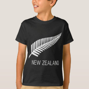 T-shirt Chemise Fern Nouvelle-Zélande Homme Noir Fier Kiwi