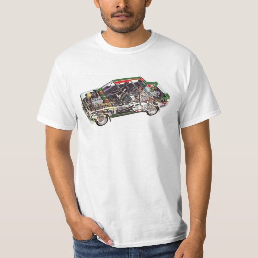 T-shirt Chemise Fiat 131 Abarth Cutaway (Devant)