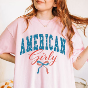 T-shirt Chemise fille américaine, 4 juillet Coquette