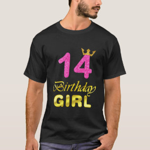 T-shirt Chemise Fille Anniversaire 14E Anniversaire 14 Ann