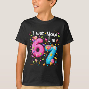 T-shirt Chemise Fille Anniversaire 7 Ans - étais 6 7 67 Dr