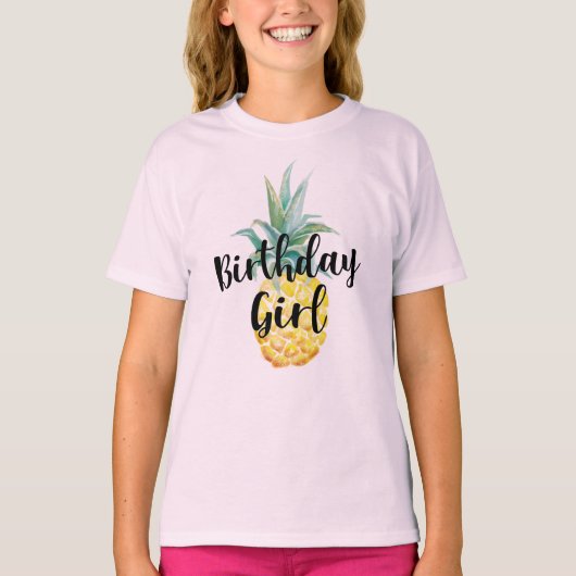 T-shirt Chemise fille Anniversaire ananas (Devant)
