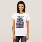 T-shirt Chemise fille Kinda Jeans bleu et perles (Devant entier)