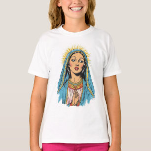 T-shirt Chemise fille style rétro Vierge Marie