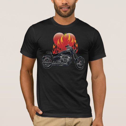 T-shirt Chemise Flaming Love Biker (Devant)