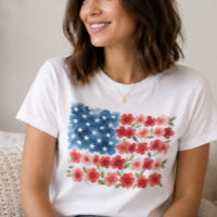 Chemise Fleurie Drapeau Américain