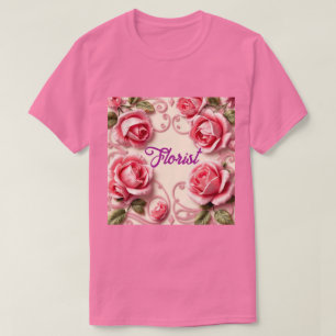 T-shirt Chemise fleuriste Art Nouveau Roses Roses Roses Ro