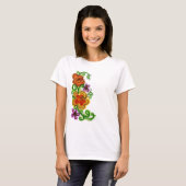 T-shirt Chemise fleurs art (Devant entier)