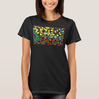 T-shirt Chemise Florale Multicolore - Noir
