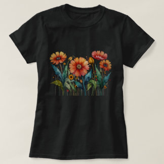 T-shirt Chemise Florale tendance, Design Pour Femmes Cadea