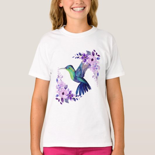 T-shirt Chemise Flower Hummingbird (Devant)