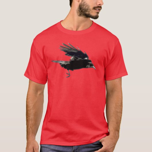 T-shirt Chemise Flying Crow Wildlife Art (Devant)