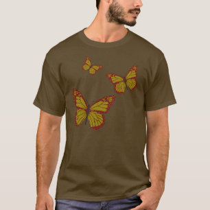 T-shirt Chemise foncée pour hommes papillon monarque chino