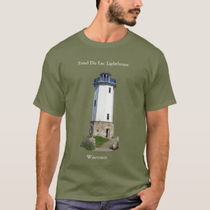 T-shirt Chemise Fond Du Lac Lighthouse en lettrage blanc