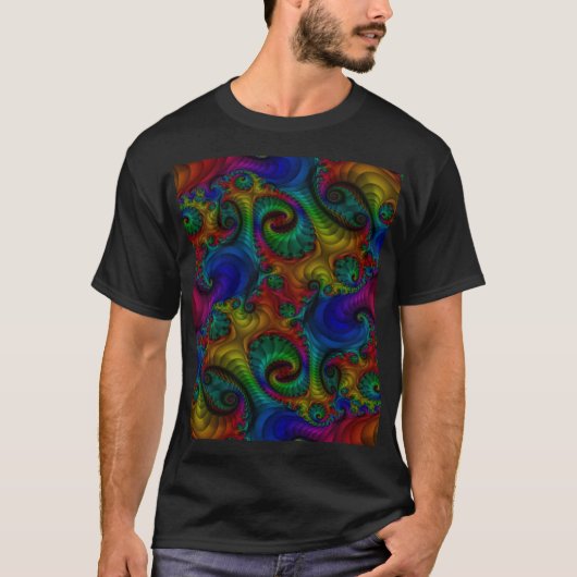 T-shirt Chemise fractale arc-en-ciel (Devant)