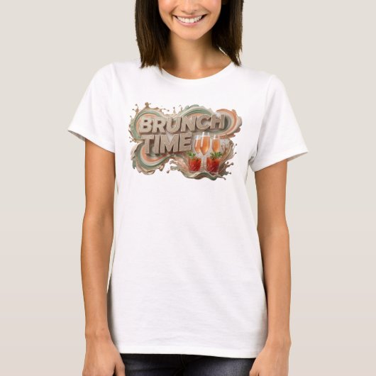 T-shirt Chemise Fresh Orange BRUNCH TIME Statement (Devant)