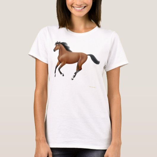 T-shirt Chemise galopante de Babydoll de dames de cheval (Devant)