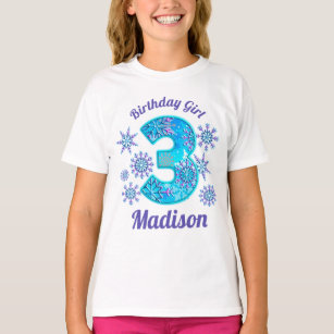 T-shirt Chemise gelée de troisième anniversaire de neige