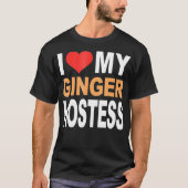 T-shirt Chemise Ginger - J'Aime Mon Ginger Hostess Redhead (Devant)