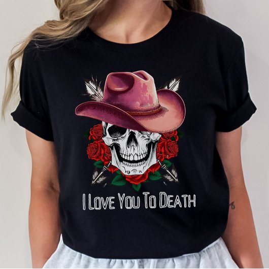 T-shirt Chemise gothique Valentine, Squelette Valetines