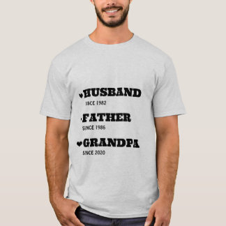 T-shirt Chemise grand-père personnalisée avec dates