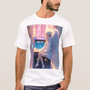 T-shirt Chemise graphique à thème cyber punk animé
