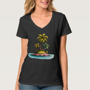 T-shirt Chemise graphique avec palmiers et ambiance d'île 