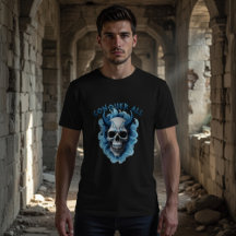 Chemise graphique "Conquérir tout" à crâne cornu b