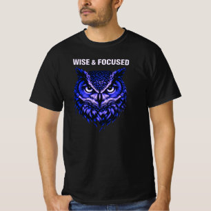 T-shirt Chemise graphique de hibou inspirante et concentré