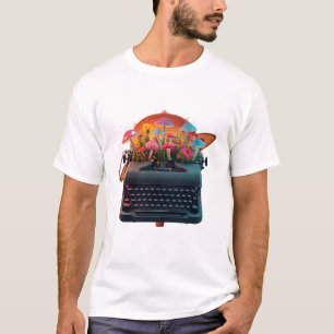 T-shirt Chemise graphique de jardin de machine à écrire su