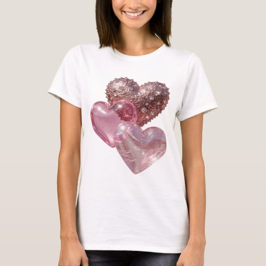 T-shirt Chemise graphique Sharp Silver THREE HEARTS (Devant)