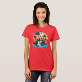 T-shirt Chemise graphique Tropical Sunset Waterfall (Devant entier)