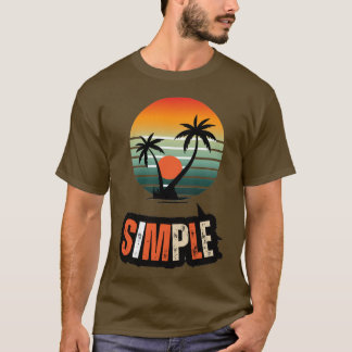 T-shirt Chemise graphique vintage palmier coucher de solei