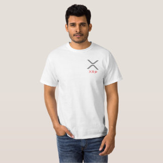 T-shirt Chemise grise et rouge d'ondulation de XRP du logo