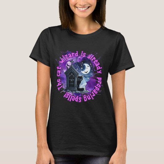 T-shirt Chemise Halloween Chat (Devant)