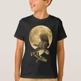 T-shirt Chemise Halloween de lune de hibou barré d'Audubon