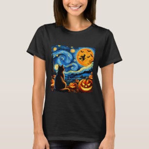 T-shirt Chemise Halloween Hommes Femmes Chat Noir Citrouil