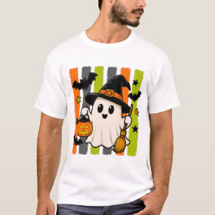 T-shirt Chemise Halloween Lanterne Citrouille Fantôme Sorc