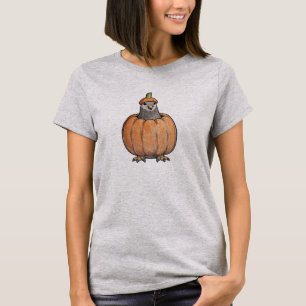 T-shirt Chemise Halloween - Pigeon en costume de citrouill