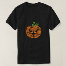 Chemise Halloween Pumpkin Word Art