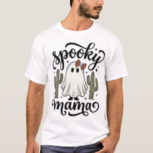 T-shirt Chemise Halloween Vintage Cactus Fantôme Maman Eff